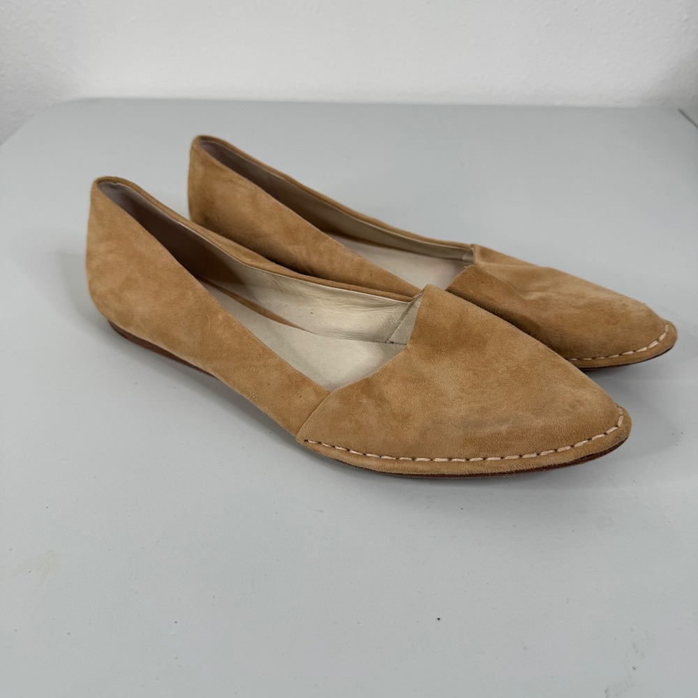 Aerin Tan Suede Pointed Toe Flats Size‎ 8.5